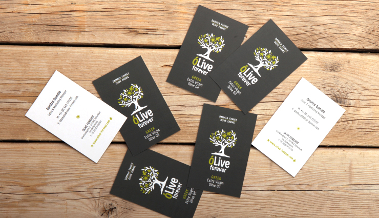 OLIVE FOREVER 橄欖油包裝標(biāo)簽設(shè)計，名片設(shè)計，宣傳卡片設(shè)計