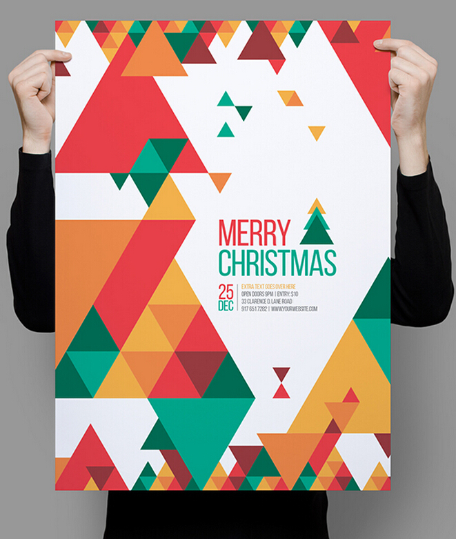 三角元素設(shè)計(jì)的圣誕海報(bào)設(shè)計(jì)-尚略廣告上海平面設(shè)計(jì)公司分享2