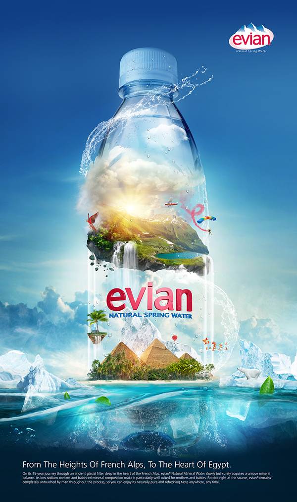 EVIAN 依云礦泉水平面廣告創(chuàng)意設(shè)計(jì)-上海尚略廣告設(shè)計(jì)公司分享-金字塔篇