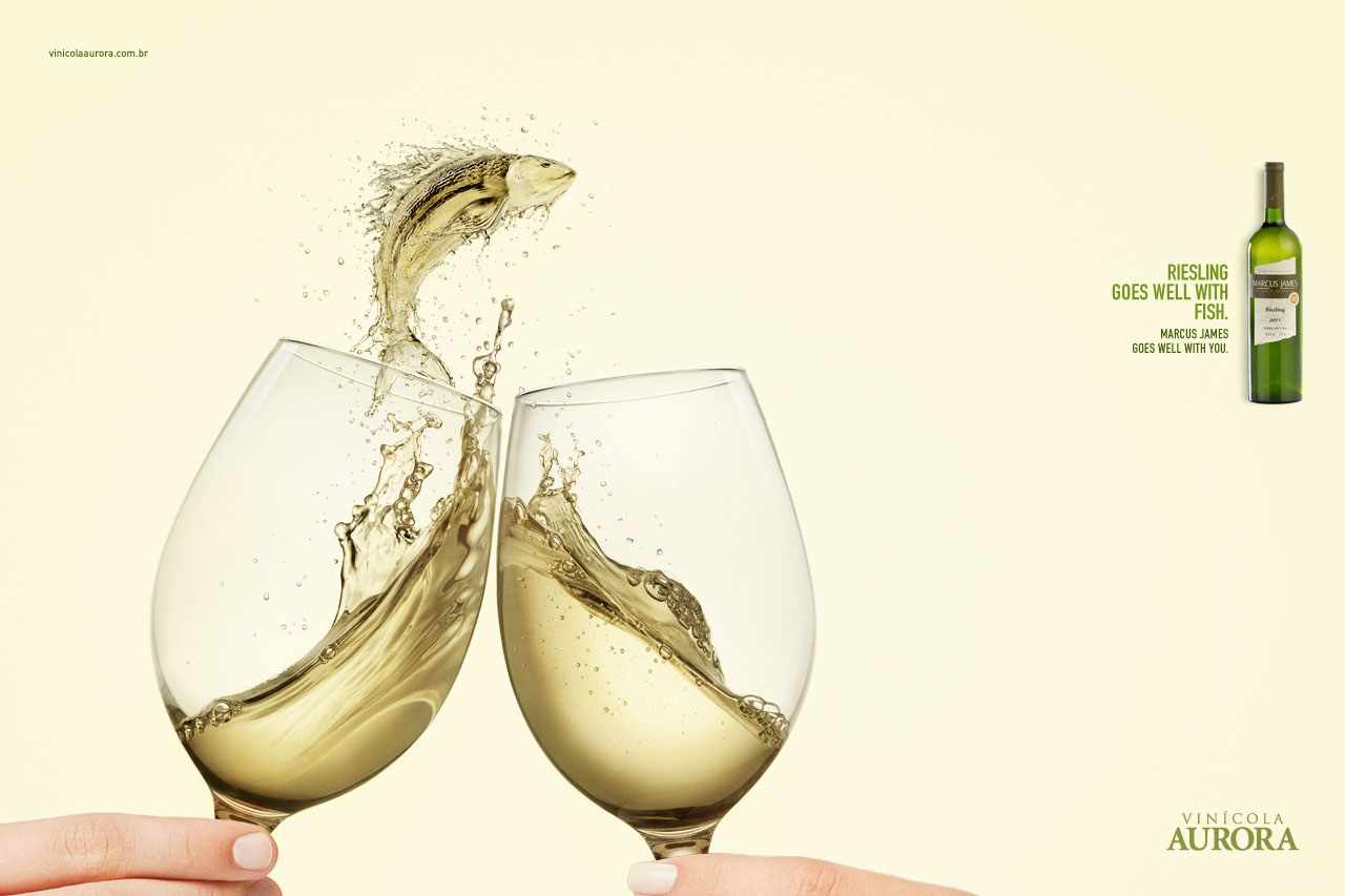 上海廣告設(shè)計(jì)公司公司國(guó)外Aurora Wines 氣泡酒葡萄酒平面廣告創(chuàng)意設(shè)計(jì)欣賞-魚(yú)篇