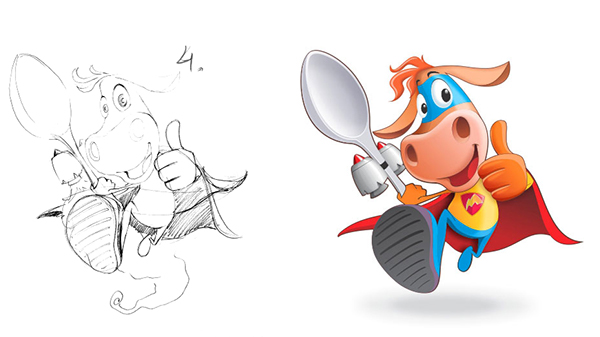 斯洛伐克MOOCOO 牛奶飲料卡通形象設(shè)計(jì)1-手繪設(shè)計(jì)