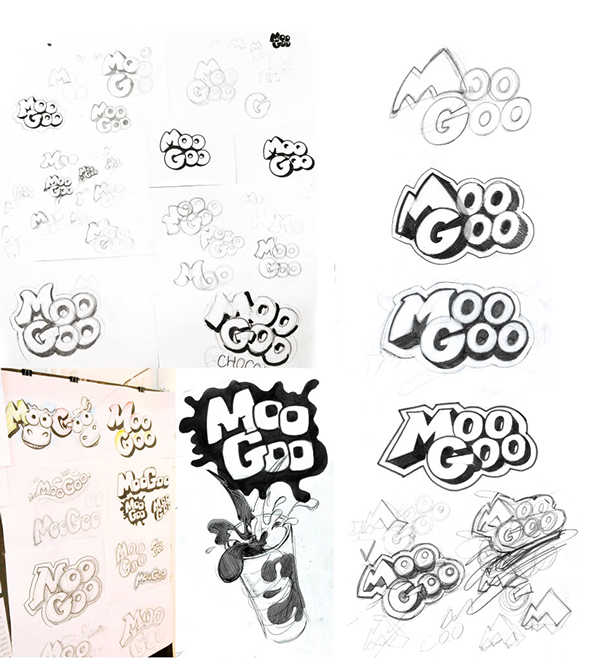 斯洛伐克MOOCOO 牛奶飲料品牌命名、標(biāo)志設(shè)計(jì)-手繪稿設(shè)計(jì)