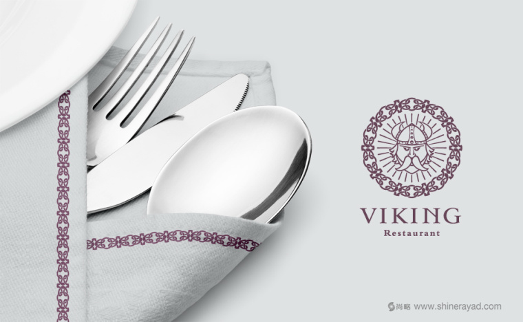 Viking餐廳餐飲大胡子師傅LOGO設(shè)計-上海餐飲LOGO設(shè)計公司1