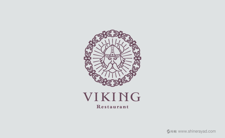 Viking餐廳餐飲大胡子師傅LOGO設(shè)計-上海餐飲LOGO設(shè)計公司2