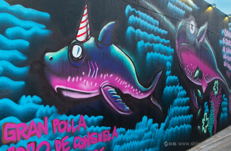 碼頭夜總會酒吧海洋生物文化墻壁紙插畫設(shè)計-鯊魚-上海品牌設(shè)計公司欣賞3