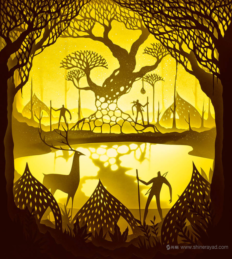 上海平面設(shè)計(jì)公司藝術(shù)修養(yǎng)：夢(mèng)幻上古世界剪紙疊加設(shè)計(jì)藝術(shù)插畫(huà)欣賞5