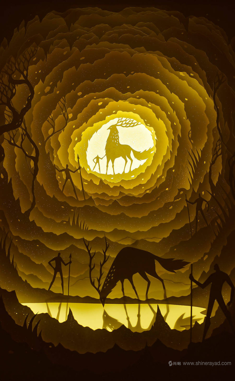 上海平面設(shè)計(jì)公司藝術(shù)修養(yǎng)：夢(mèng)幻上古世界剪紙疊加設(shè)計(jì)藝術(shù)插畫(huà)欣賞3