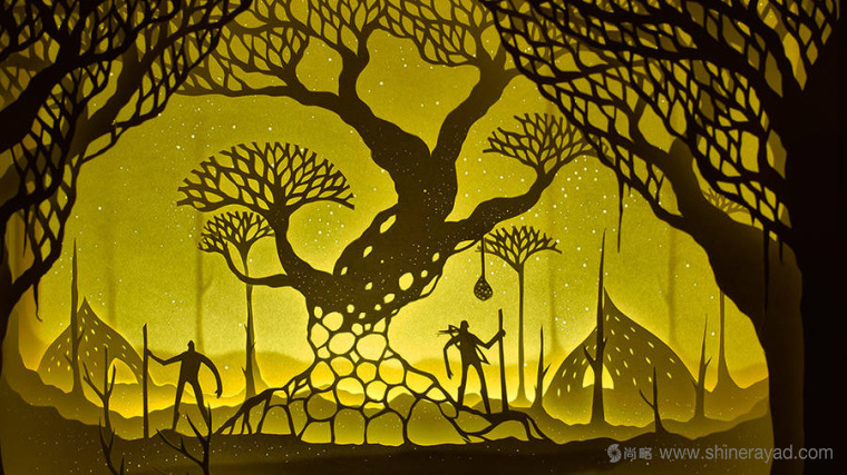 上海平面設(shè)計(jì)公司藝術(shù)修養(yǎng)：夢(mèng)幻上古世界剪紙疊加設(shè)計(jì)藝術(shù)插畫(huà)欣賞11