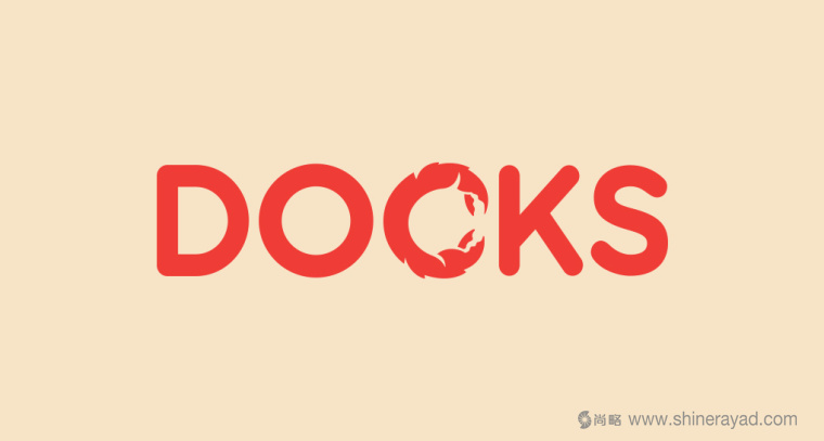 DOCKS 螃蟹海鮮餐廳餐飲LOGO設(shè)計-上海餐飲品牌設(shè)計公司-上海logo設(shè)計公司1