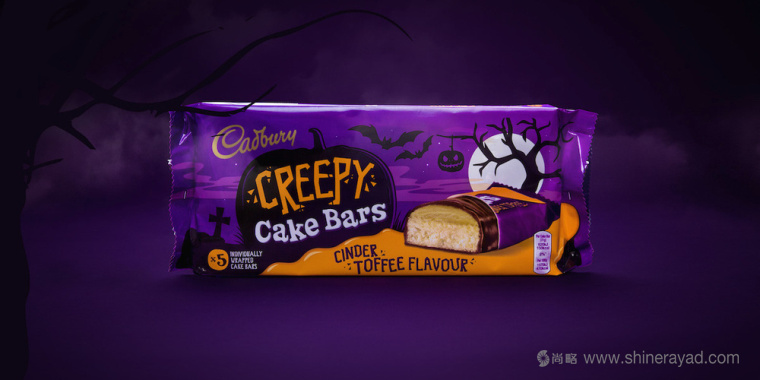 上海包裝設(shè)計公司設(shè)計欣賞：吉百利蛋糕萬圣節(jié)包裝設(shè)計2-烏鴉款