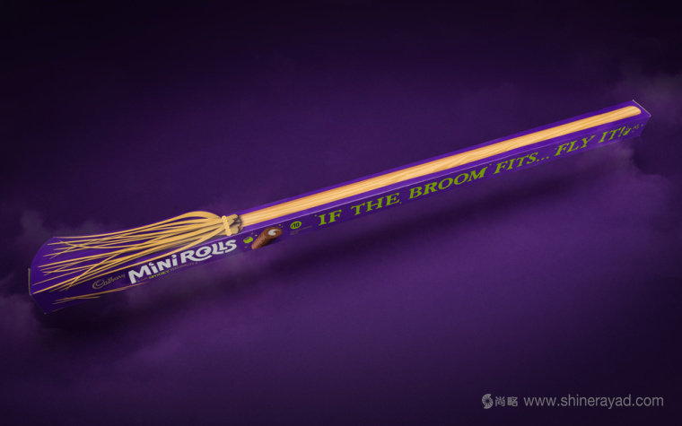 上海包裝設(shè)計公司設(shè)計欣賞：吉百利蛋糕萬圣節(jié)包裝設(shè)計3-掃帚款