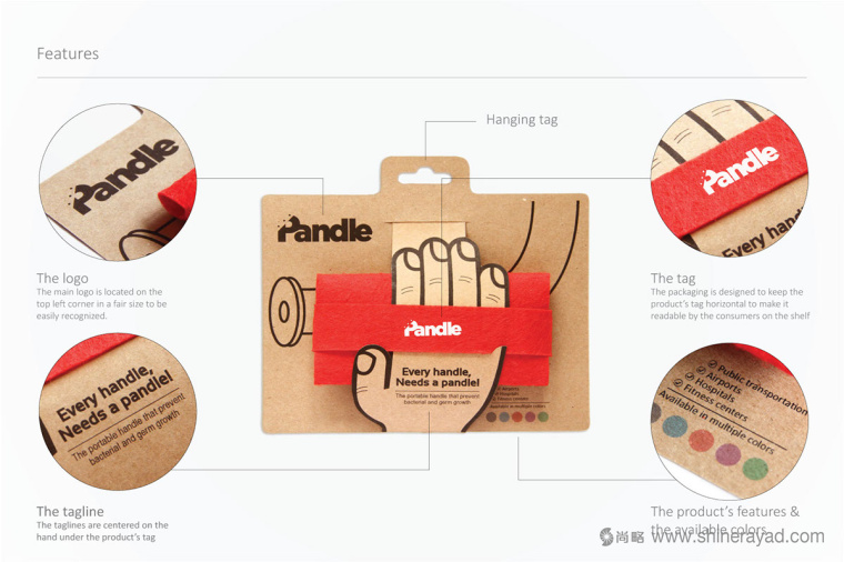 Pandle便攜式橡膠手柄扶手模切刀版包裝設(shè)計-上海包裝設(shè)計公司設(shè)計鑒品11