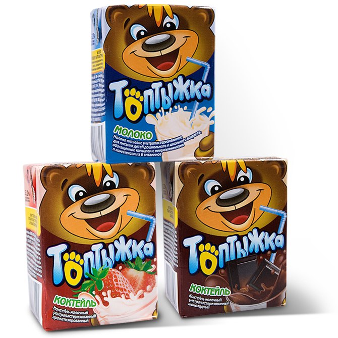 上海包裝設(shè)計(jì)公司分享：利樂(lè)裝泰迪熊 Топтыжки 兒童早餐牛奶酸奶食品包裝設(shè)計(jì)1