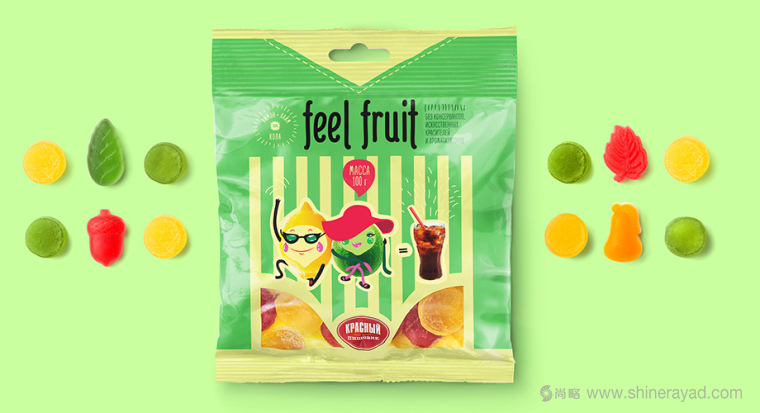 上海包裝設計公司設計欣賞：可愛卡通風格 Feel Fruit 水果軟糖果凍包裝設計7