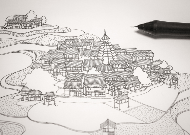 東方藝術(shù)手繪侗糧原生有機大米包裝設(shè)計插畫設(shè)計-上海包裝設(shè)計公司1