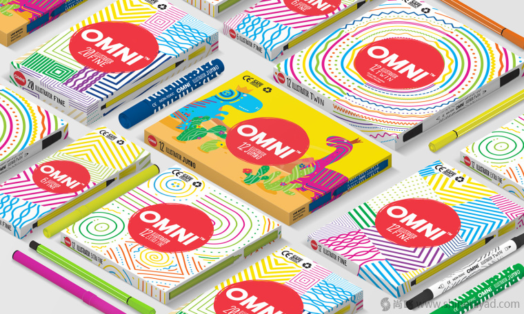 OMNI 水彩筆顏料筆繪畫工具文具盒子包裝設(shè)計-上海包裝設(shè)計公司9
