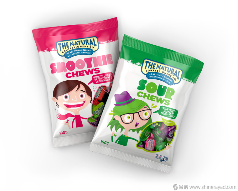 上海包裝設(shè)計(jì)公司鑒賞漫畫(huà)插畫(huà)風(fēng)格自然健康糖果包裝設(shè)計(jì)2