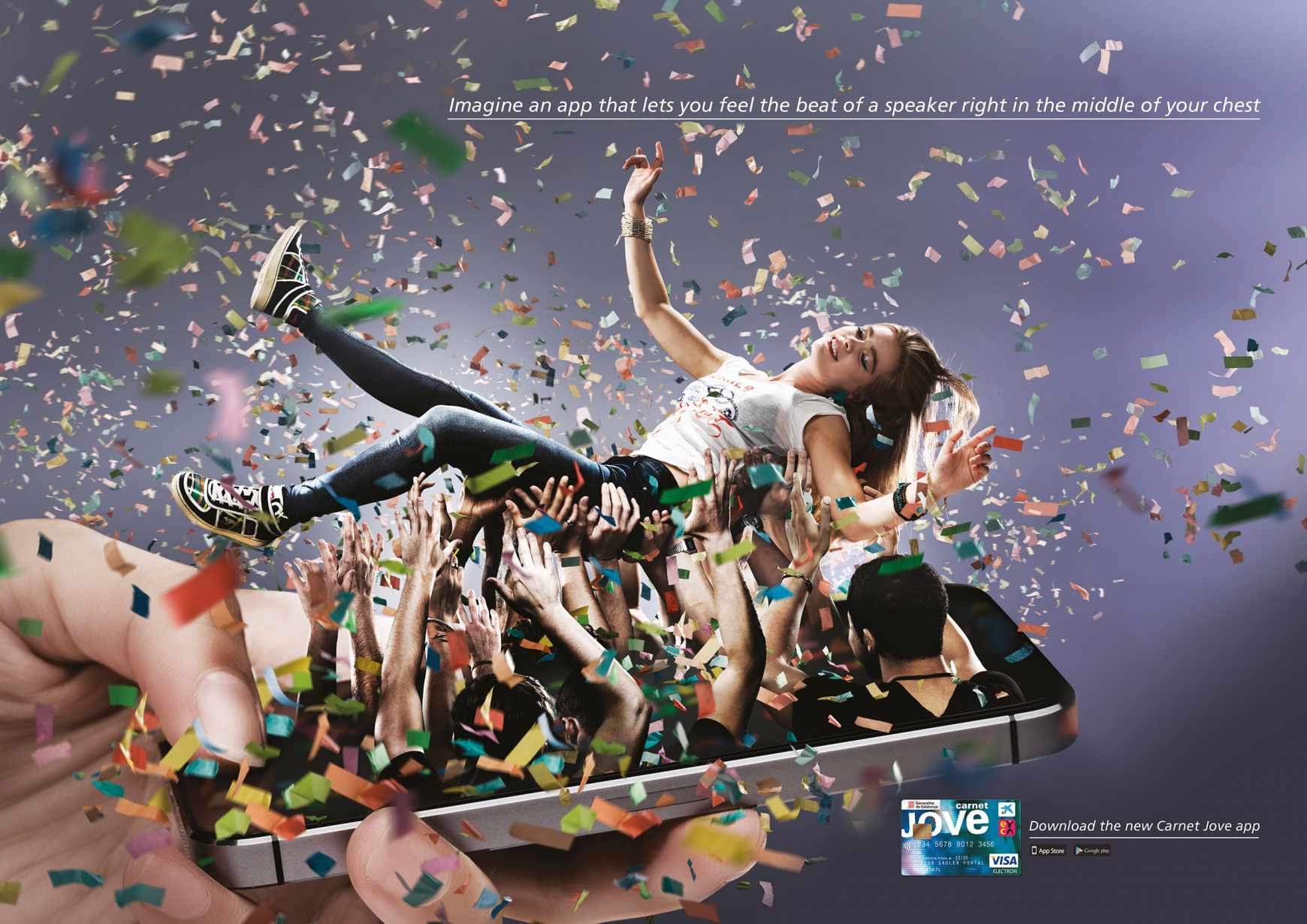 西班牙Carnet Jove銀行信用卡在線支付APP平面廣告創(chuàng)意設(shè)計(jì)-侍者篇