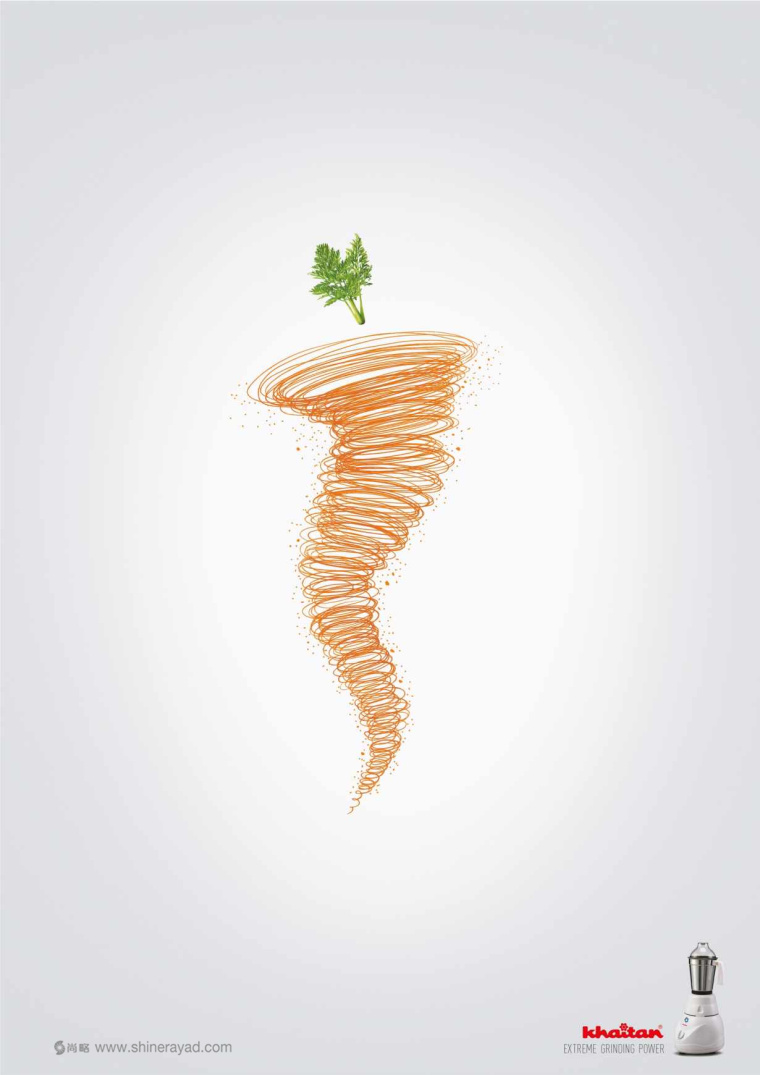 上海廣告設(shè)計(jì)公司設(shè)計(jì)欣賞:Khaitan 果蔬榨汁機(jī)平面廣告創(chuàng)意設(shè)計(jì)-胡蘿卜篇 上海廣告設(shè)計(jì)公司設(shè)計(jì)欣賞:Khaitan 果蔬榨汁機(jī)平面廣告創(chuàng)意設(shè)計(jì)-胡蘿卜篇