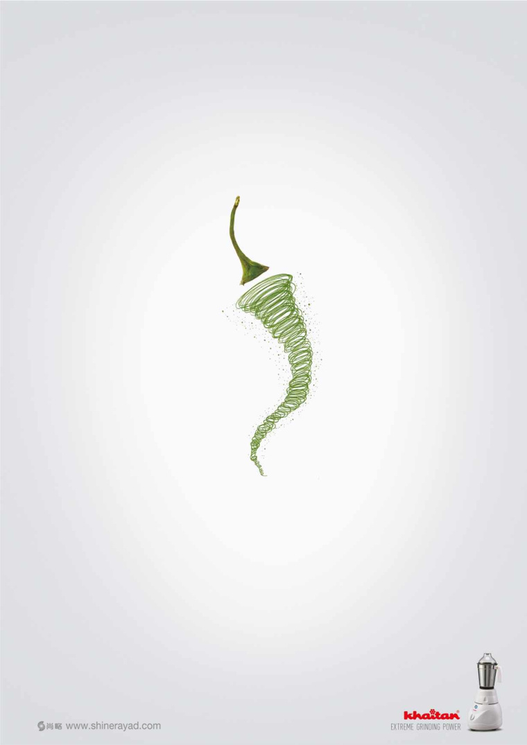 上海廣告設(shè)計(jì)公司設(shè)計(jì)欣賞:Khaitan 果蔬榨汁機(jī)平面廣告創(chuàng)意設(shè)計(jì)-辣椒篇 上海廣告設(shè)計(jì)公司設(shè)計(jì)欣賞:Khaitan 果蔬榨汁機(jī)平面廣告創(chuàng)意設(shè)計(jì)-辣椒篇