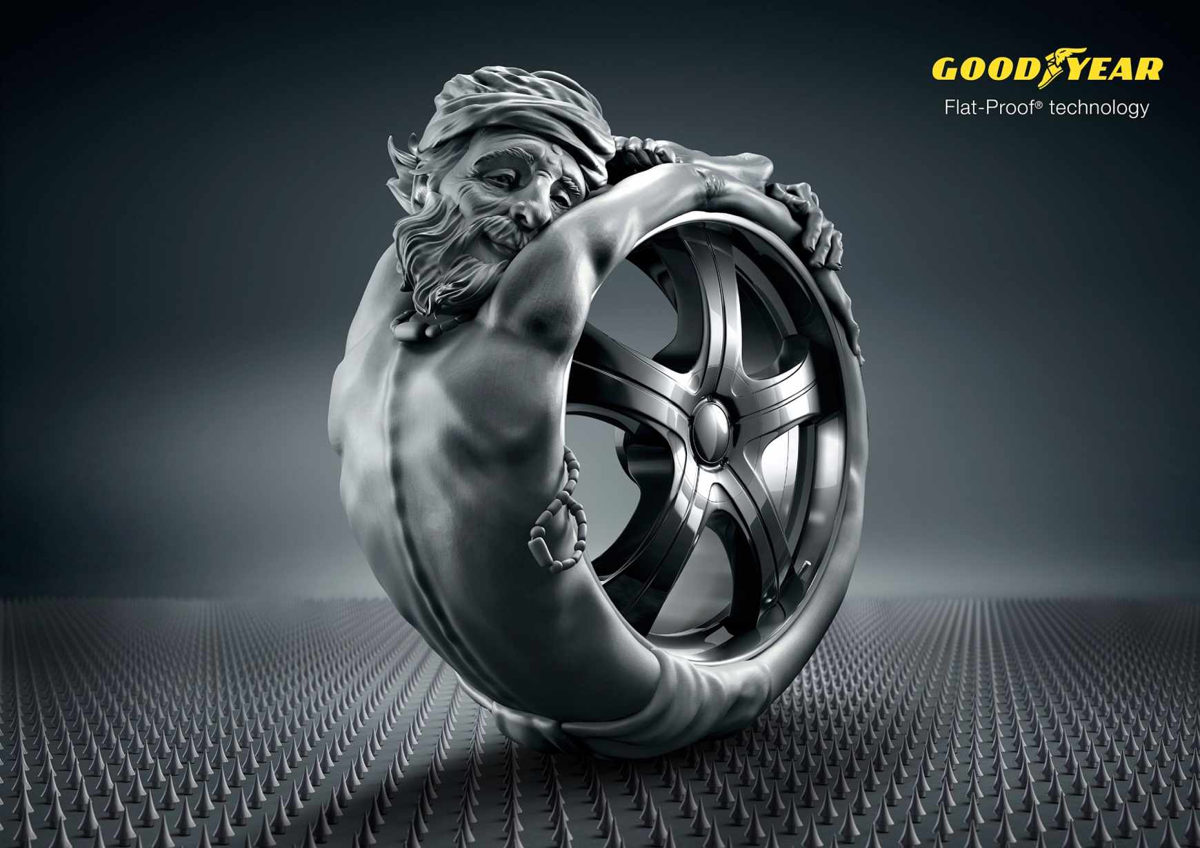 Goodyear 固特異輪胎“濕地抓地力”平面廣告創(chuàng)意設(shè)計2
