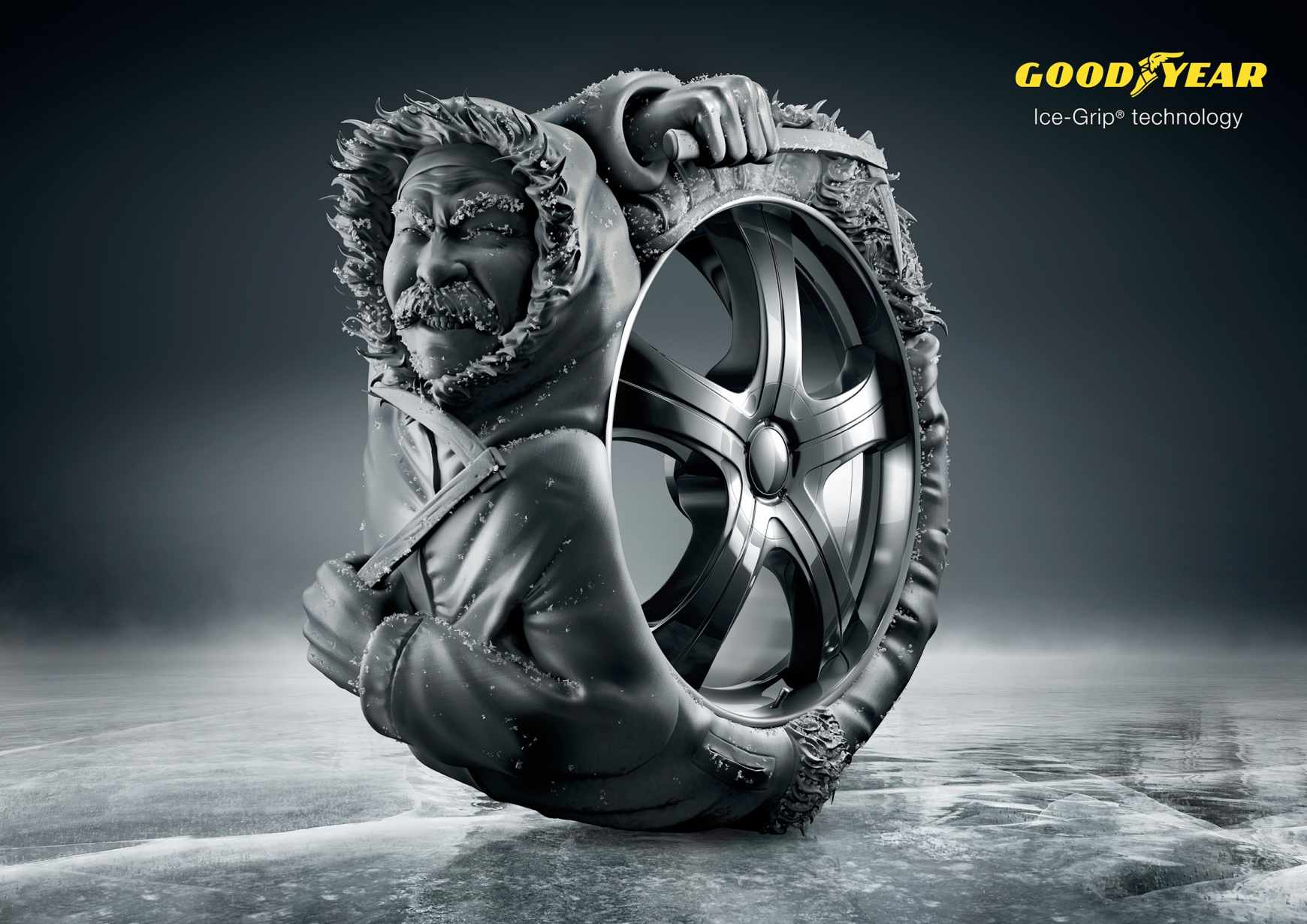 Goodyear 固特異輪胎“濕地抓地力”平面廣告創(chuàng)意設(shè)計3