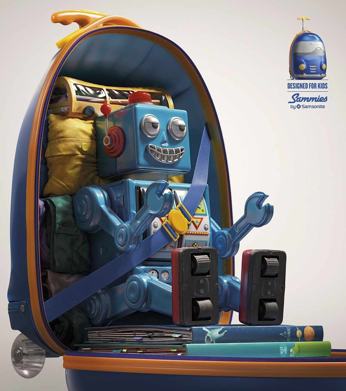 上海廣告設(shè)計公司分享Samsonite新秀麗)Sammies卡通箱包平面廣告創(chuàng)意設(shè)計－玩具篇