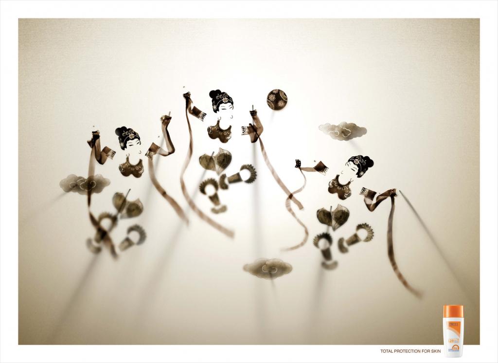 化妝品廣告——Proya Sunblock 珀萊雅防曬霜皮影篇平面廣告創(chuàng)意設(shè)計3