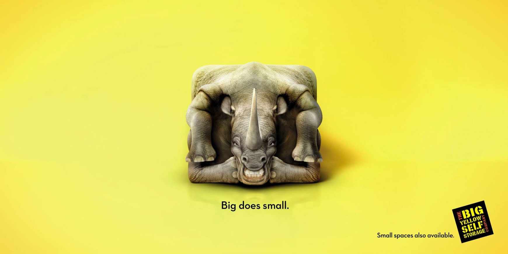 英國 Big Yellow Storage 自我倉儲公司平面廣告創(chuàng)意設(shè)計2犀牛篇平面廣告