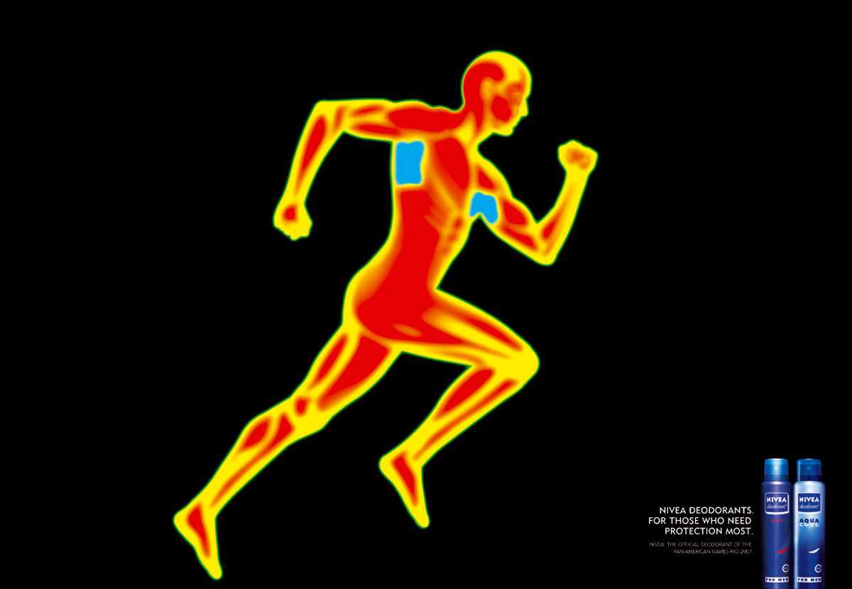 上海廣告設(shè)計(jì)公司國(guó)外廣告欣賞Nivea妮維雅止汗香體殺菌露化妝品平面廣告創(chuàng)意設(shè)計(jì)-跑步篇