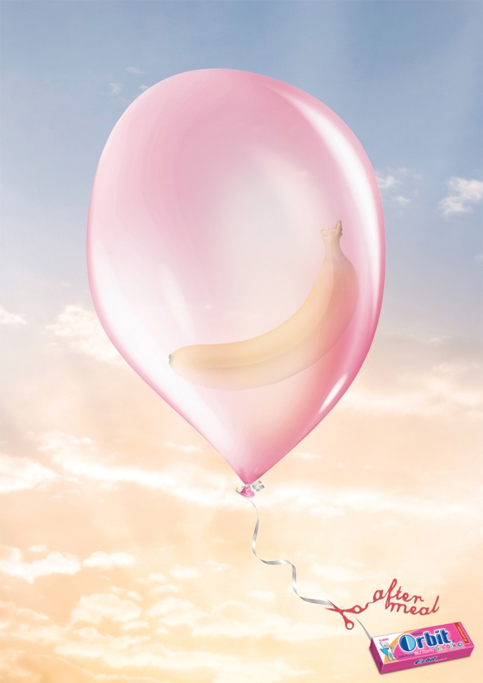 上海廣告設(shè)計(jì)公司分享 orbit 口香糖氣球篇平面廣告創(chuàng)意設(shè)計(jì)“1