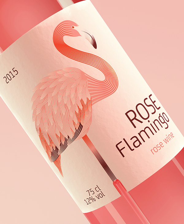 上海包裝設(shè)計公司設(shè)計欣賞：火烈鳥玫瑰酒包裝設(shè)計9