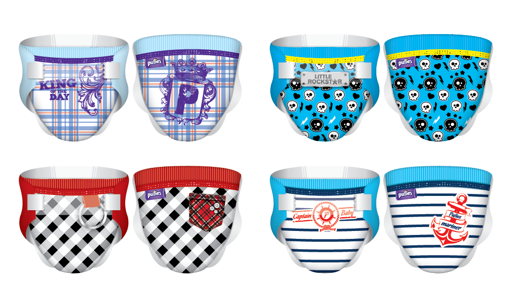 ufies 時尚嬰兒尿布紙尿褲包裝設計-上海包裝設計尚略設計推薦2-尿布圖案設計1