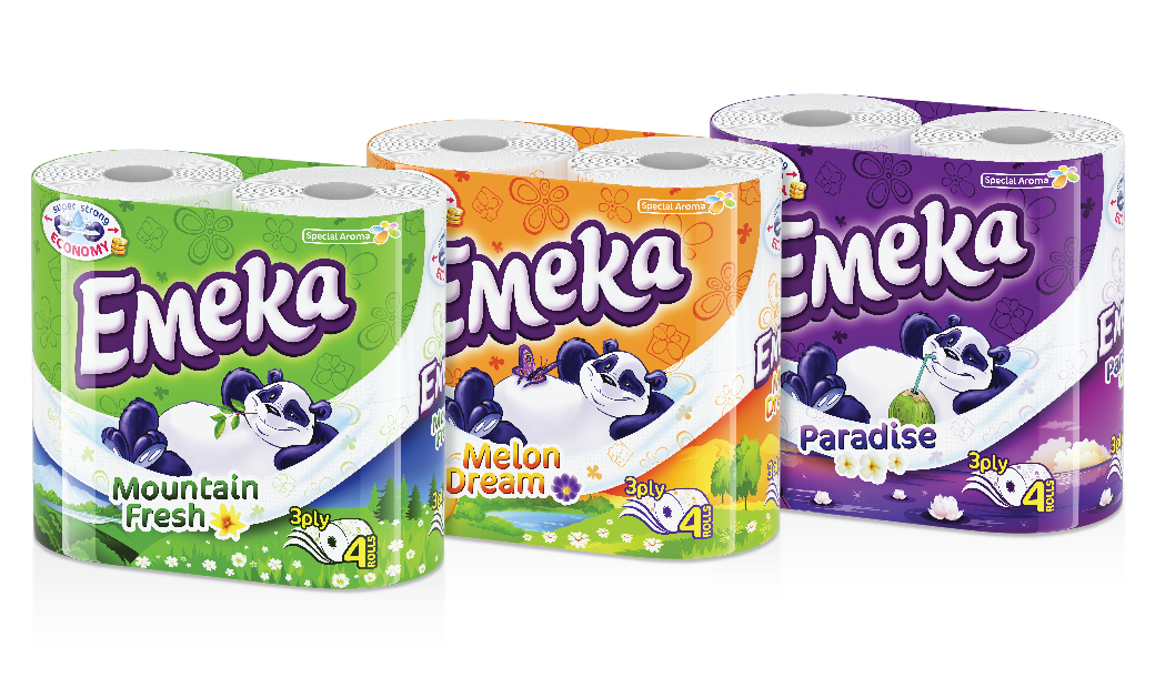 Emeka卡通熊貓版餐巾紙衛(wèi)生卷紙包裝設(shè)計-上海包裝設(shè)計公司設(shè)計分享1