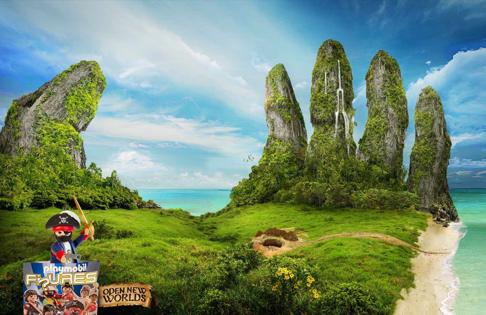 Playmobil 玩具創(chuàng)意平面廣告設計手-山脈篇-上海廣告設計公司1