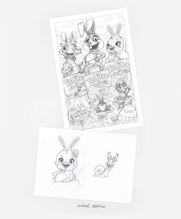 Toffifee 妃巧克力與杏仁奶油夾心軟糖鱷魚兔子小雞手繪卡通形象設(shè)計(jì)3