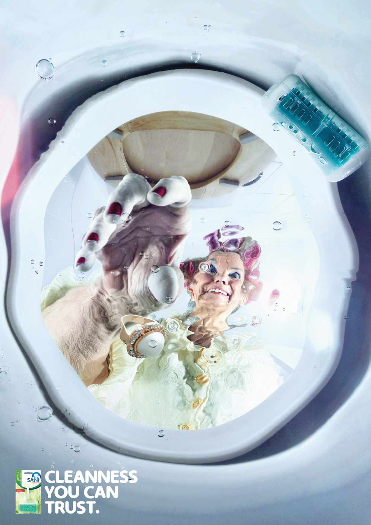 Sani:馬桶清潔劑創(chuàng)意平面廣告設計-上海廣告設計公司尚略推薦1