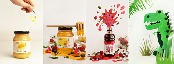 Paper honey 天然蜂蜜包裝設計海報設計3