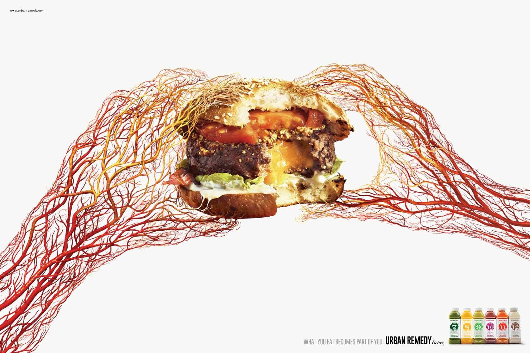 Urban Remedy 健康食品配送公司平面廣告創(chuàng)意設計之拒絕垃圾食品1-漢堡 Urban Remedy 健康食品配送公司平面廣告創(chuàng)意設計之拒絕垃圾食品1-漢堡