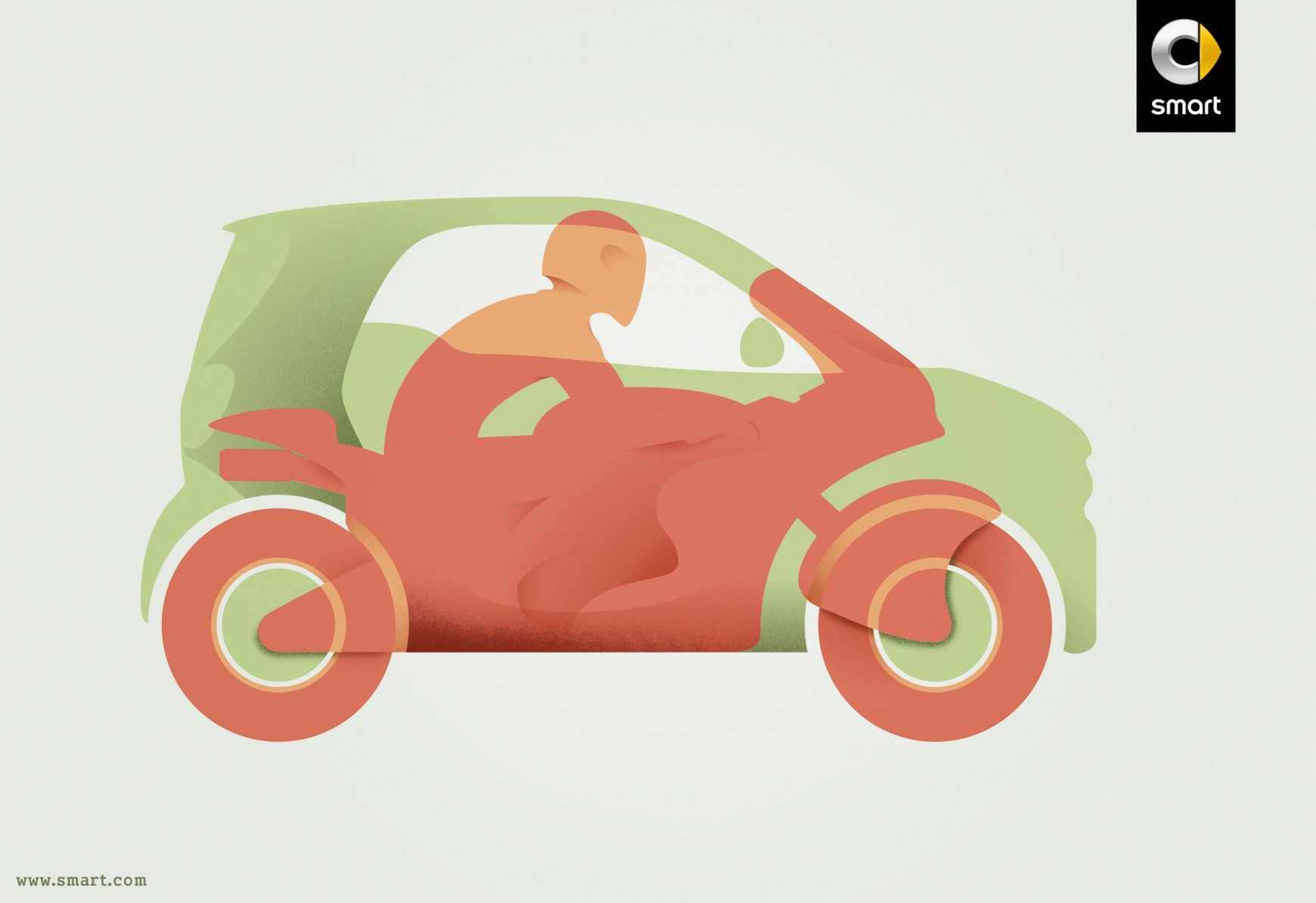 Smart 汽車摩托車篇平面創(chuàng)意廣告設計-上海廣告策劃設計公司廣告鑒賞2