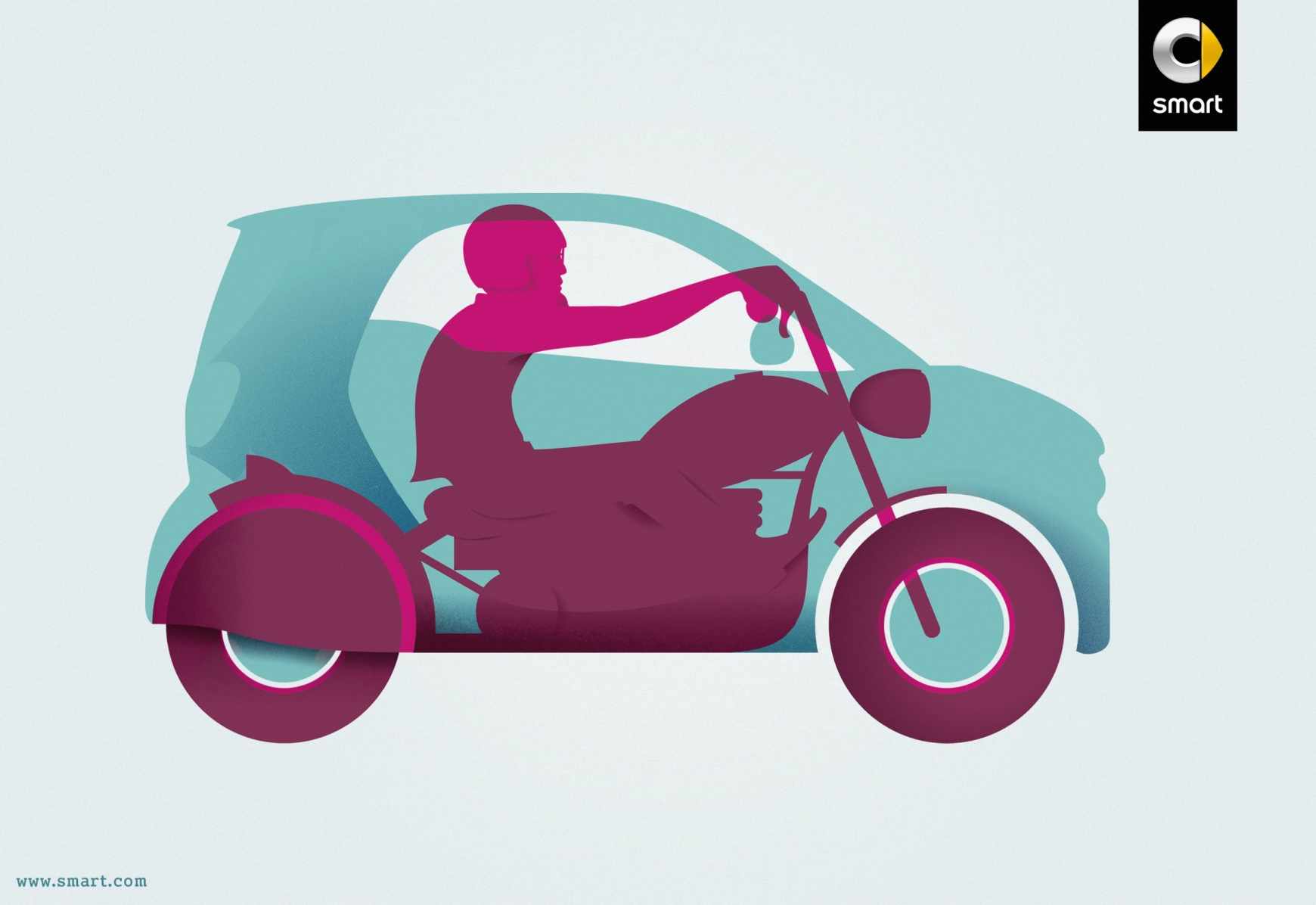 Smart 汽車摩托車篇平面創(chuàng)意廣告設計-上海廣告策劃設計公司廣告鑒賞3
