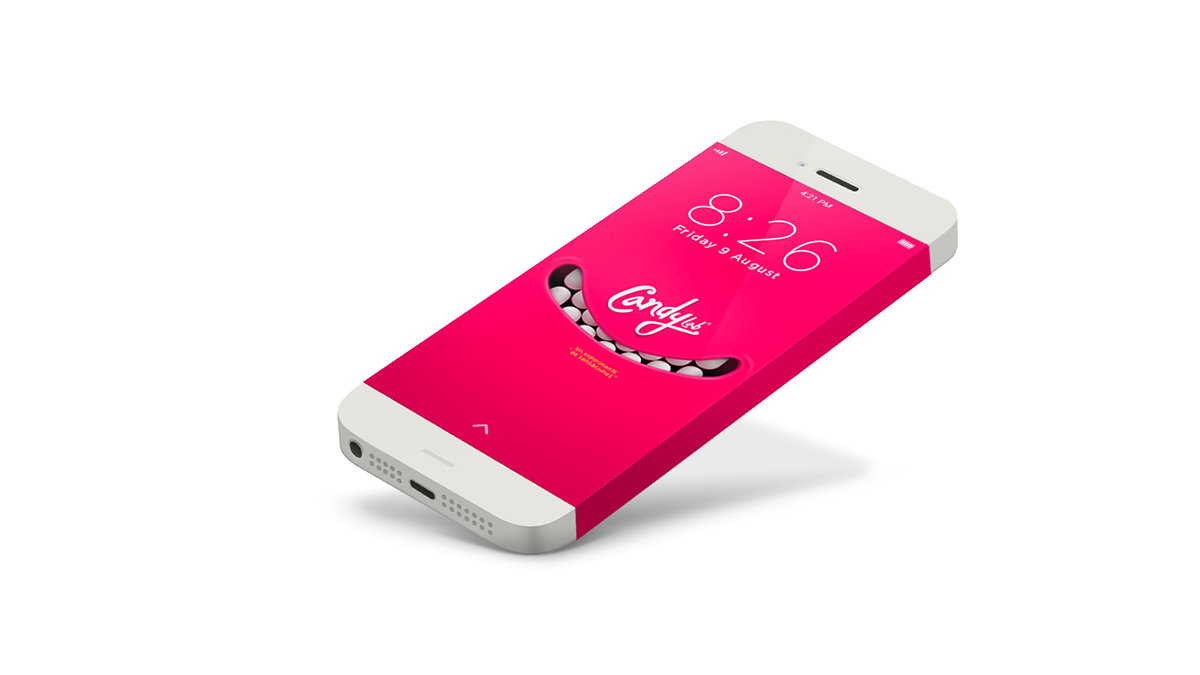 CANDY 糖果口味實驗室牙齒logo設(shè)計-手機界面VI設(shè)計