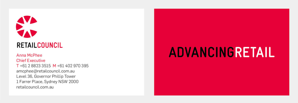 澳大利亞全國零售商協(xié)會理事會Retail Council 品牌VI形象設(shè)計-名片設(shè)計 澳大利亞全國零售商協(xié)會理事會Retail Council 品牌VI形象設(shè)計-名片設(shè)計