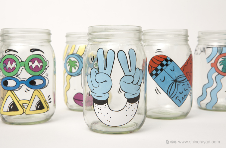 星巴克?冷咖啡茶葉手工玻璃杯插畫(huà)包裝設(shè)計(jì)3