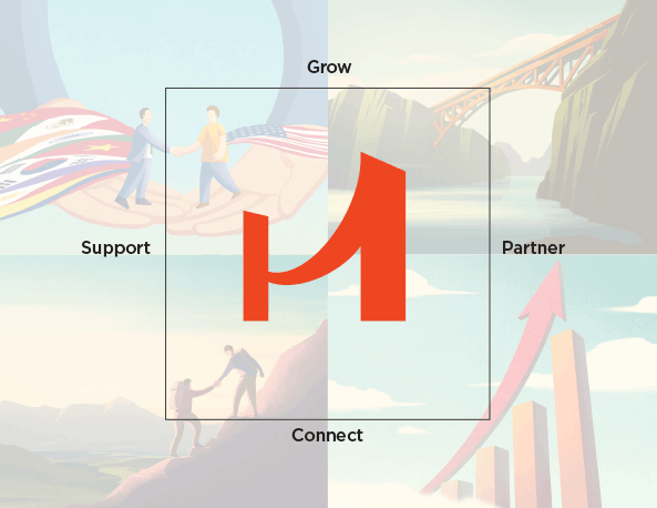 美國韓美銀行（Hanmi Bank）新H字母logo設計-設計概念