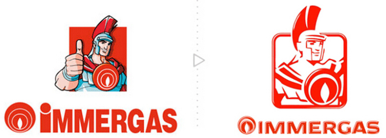 意大利采暖設(shè)備公司依瑪發(fā)布新火焰LOGO設(shè)計(jì)與羅馬戰(zhàn)士卡通形象設(shè)計(jì) -新舊標(biāo)志對(duì)比