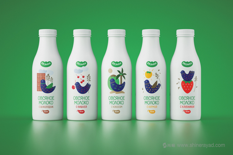 尚略上海包裝設計公司分享Овсянки 燕麥牛奶包裝設計小鳥插畫版9