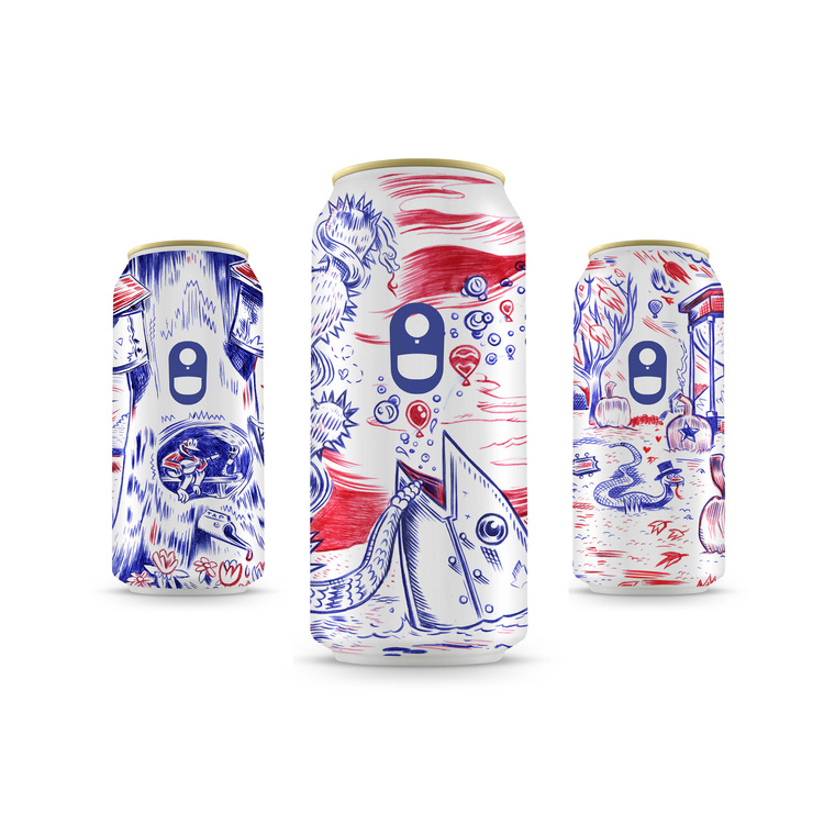 A Year With Dr. Nandu 鋁罐啤酒手繪涂鴉包裝設(shè)計(jì)2