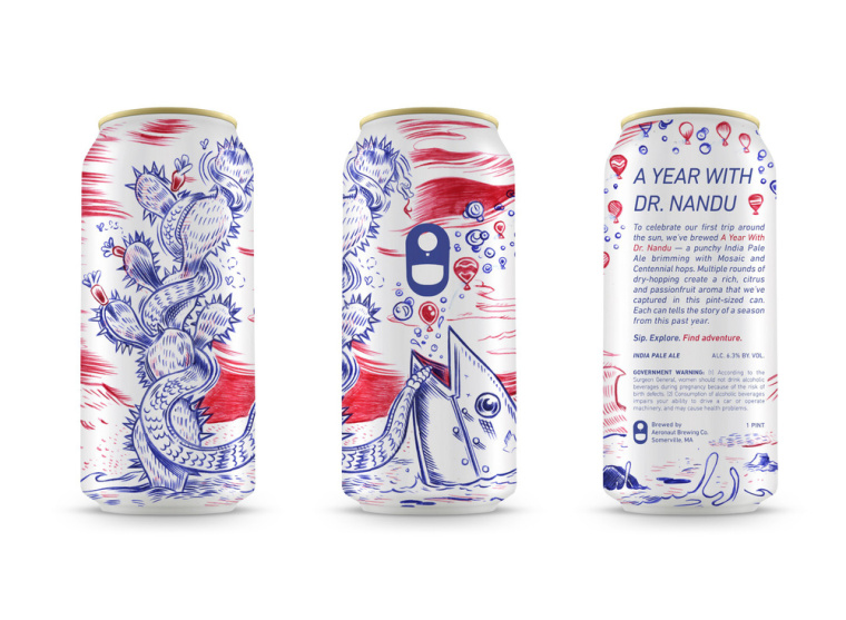A Year With Dr. Nandu 鋁罐啤酒手繪涂鴉包裝設(shè)計(jì)7