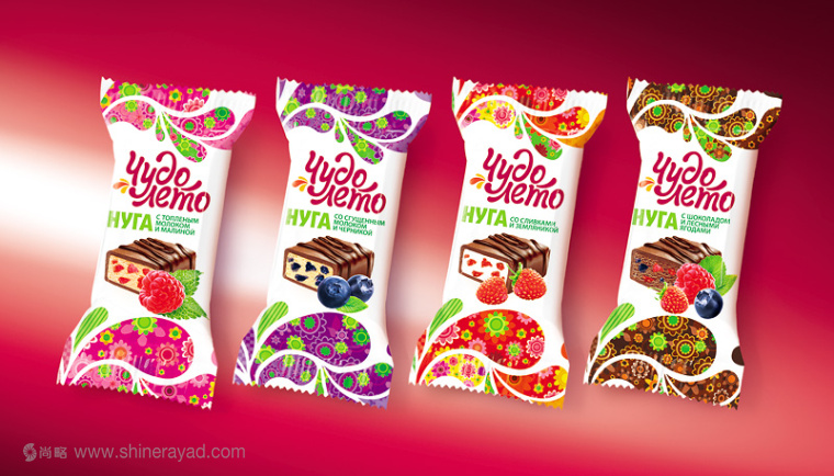 俄羅斯牛奶漿果夾心巧克力插畫包裝設計3